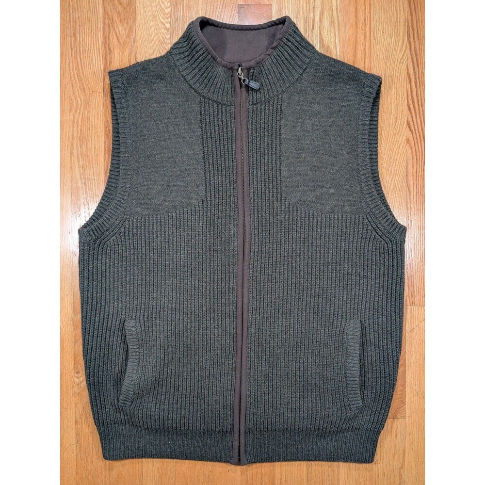 L.L. Bean Waterfowl Sweater Vest Mens Medium 245457 Merino Lambswool Hunting Dad